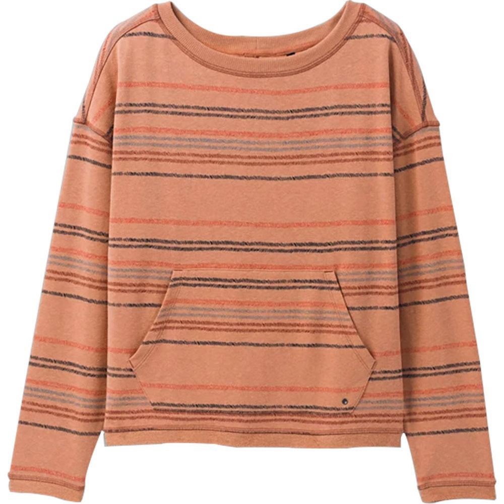 Prana Striped Peach Pullover Sweatshirt